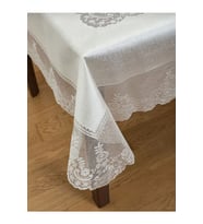 Dertsiz Tül Masa Örtüsü Şık Tasarım Dantelli 160x220