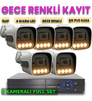 XMPRO Gece Renkli Gösteren 6 Kameralı 5 Megapiksel Güvenlik Kamerası Seti