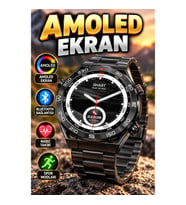 2024 Model SK4 Ultimate Akıllı Saat Metal Kordonlu Bluetooth Bağlantılı AMOLED Ekran