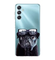 PrintiFy Samsung Galaxy M34 5G ile Uyumlu Köpek 3 Kamera Korumalı Şeffaf Kılıf