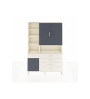 Arges Dolap 8 Raflı 5 Çekmeceli 3 Kapaklı 132x30x195 Aytaşı-Antrasit/Aytaşı