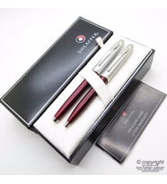 Sheaffer 100 Kırmızı Dolma Kalem + Tükenmez Kalem Seti  İsme Özel Kalem
