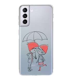 Samsung Galaxy S21 Plus Uyumlu Kamera Korumalı Kapak Aşk Tasarımlı  Şeffaf Kılıf