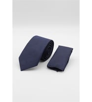 Lacivert-Kahverengi Desenli 7 Cm Kravat 1090260117