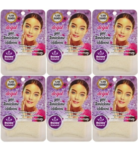 Derma Naturel Bambu Yüz Temizleme Eldiveni MS-32 (6 Lı Set)