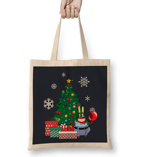 Mr Krabs Around The Christmas Tree Spongebob Bez Çanta Uzun Saplı
