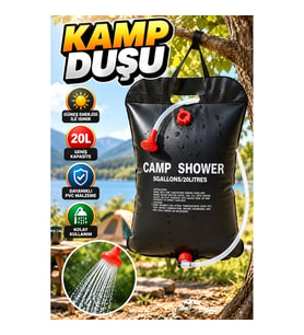 20 Litre Solar Kamp Duşu – Dayanıklı PVC Taşınabilir Duş Torbası