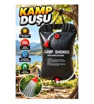 20 Litre Solar Kamp Duşu – Dayanıklı PVC Taşınabilir Duş Torbası