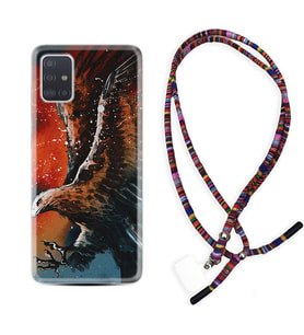 Samsung a71 A72 A73 A7 A9 2018 C7 C9 Kılıf Boyun Asklı Rasta Silikon Kartal Uçarken 1718