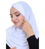 Kadın Tek Parça Hazır Türban Çapraz Kendinden Boneli Viskon Başörtüsü