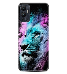 Infınix Hot 12 Kılıf Silikon Desen Özel Seri Pink Blue Leon 1603