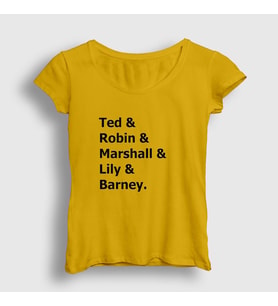 Presmono Kadın Sarı Names How I Met Your Mother T-Shirt 195491tt (Sarı)