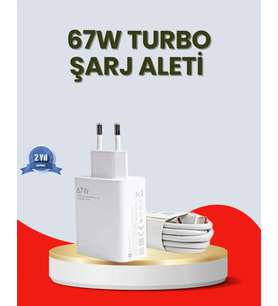 67 Watt Ultra Hızlı Şarj Adaptörü Xiaomi Redmi 9 10 12C Uyumlu