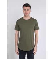 Erkek Kısa Kollu Oval Kesim Basic T-Shirt 21K-3400741-01 Haki
