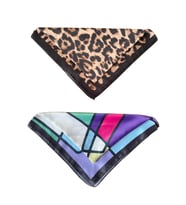 2 Li Saten Bandana Seti Saten Fular Saten Çanta Aksesuarı Özel Desen Bandana 45X50 Cm