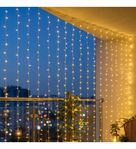 3x3 M Premium Perde LED - 8 Fonksiyonlu Su Geçirmez İç Dış Mekan Teras Dekor Işıkları