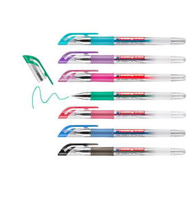Lexroo 2185 jel roller - siyah, kırmızı, mavi, yeşil, mor, pembe, açık mavi - 7 kalem - 0,7 mm