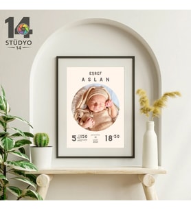 Stüdyo 14 Kişiye Özel Hoşgeldin Bebek Kolajlı Tablo - Yeni doğan Hediye - bebek hediye - Yeni Doğum Hatırası - <bebek Hatırası