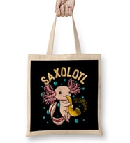 Cute & Funny Saxolotl Adorable Axolotl Playing Sax Bez Çanta Uzun Saplı