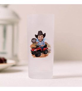 Kırmızı ATV ve Ben Karikatürlü Rakı Bardağı 2’li Set
