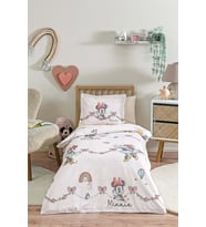Özdilek Ranforce Lisanslı Bebek Beşik Nevresim Takımı-Minnie Mouse Bowties (Beyaz)
