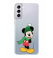 Samsung Galaxy S21 Plus Kapak Mickey Mouse Tasarımlı Şeffaf Silikon Kılıf