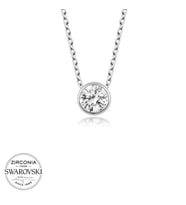 Swarovski Taşlı Gümüş Tektaş Bayan Kolye
