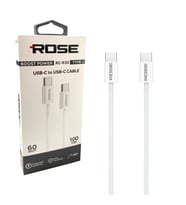 Rose RC-930 Type-C to Type-C 60Watt 1Metre Örgülü Şarj Kablosu