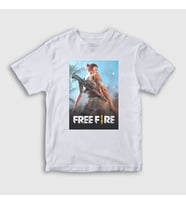 Presmono Unisex Çocuk Beyaz Cover Free Fire T-Shirt 232609tt