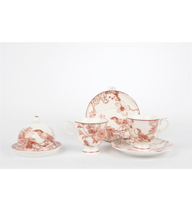 Toile De Rose 2li 5prç Kahve Fincan Seti 90cc Mutfak > Fincanlar