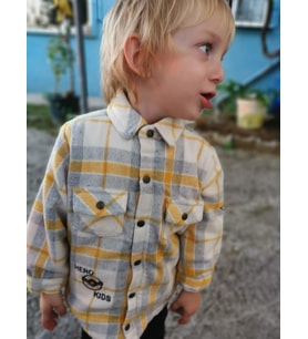 Babyhola Yün Polar Ceket Pantolon Erkek Takım 2'li 12592 (Hardal Sarısı)