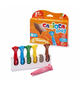 Carioca Keçeli Boya Kalemi Teddy Jumbo Bebek 6 LI 42815 (Siyah)