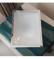 30x40 Cm Gümüş Pleksi Kaplı Fotoğraf Bölümsüz! İsimsiz Ledli! Tasarım Gül Kutusu Anı Çerçevesi! (Fotoğraf Hediye)