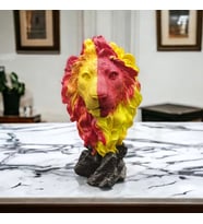 Sarı Kırmızı Aslan Kafası Biblo