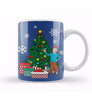 Tintin And Snowy Around The Christmas Tree Kupa Bardak Porselen