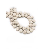 Turkuaz Sıkma Doğal Taş Parlak Beyaz Damla Kesim 16x12mm Dizi [B+]