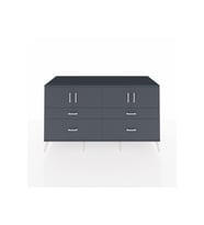 Kronos Konsol 2 Raflı 4 Çekmeceli 4 Kapaklı 176x59x99 Antrasit-Antrasit