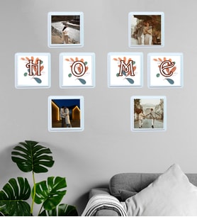 Kişiye Özel Fotoğraflı HOME Yazılı Sök-Tak 8 Adet Masaüstü Ve Duvar Çerçeve Seti