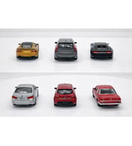 WELLY 1/36 Ölçek Çek Bırak (BMW, Mercedes, Renault, Volvo, Bugatti) Diecast Model araba 6 LI SET