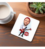 Kişiye Özel Gitarist Erkek Karikatürlü Bardak Altlığı