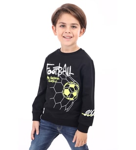 Toontoy Erkek Çocuk Baskılı Sweatshirt (Siyah)