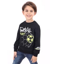 Toontoy Erkek Çocuk Baskılı Sweatshirt (Siyah)
