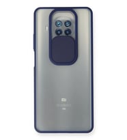 Mey İthalat® Mi 10T Lite Kılıf Palm Buzlu Kamera Sürgülü Silikon - Lacivert