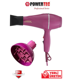 POWERTEC TR-501+Renkli Vigo Başlıklı Profesyonel Renkli Fön Makinesi Mor