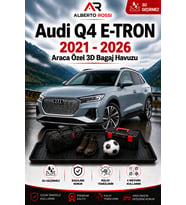 Audi Q4 E-TRON 2021 - 2026 Araca Özel 3D Bagaj Havuzu