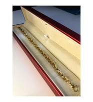 5mm Kral Altın Kaplama Erkek Çelik Bileklik • Işıklı Kutuda • Sevgiliye • Eşe • Babaya • Bileklik