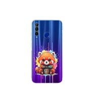 Honor 20 Lite ile Uyumlu Splash Tilki Tasarımlı Şeffaf Silikon Kılıf