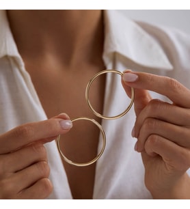14K Altın Halka Küpe 1.8 mm 5.5 cm