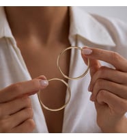 14K Altın Halka Küpe 1.8 mm 5.5 cm