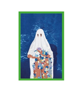 Ghost – Hayalet Temalı İllüstrasyonlu Dekoratif Kartpostal & Hediye Not Kartı  10x15 cm (Lacivert-Gri-Mavi-Haki-Turuncu)
